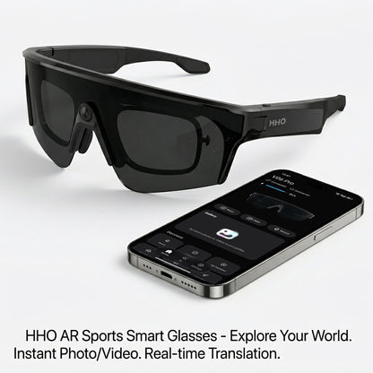 HHO AI Sports Glasses| 13MP Camera, Open-Ear Audio, Real-Time Translation, IP64 Waterproof