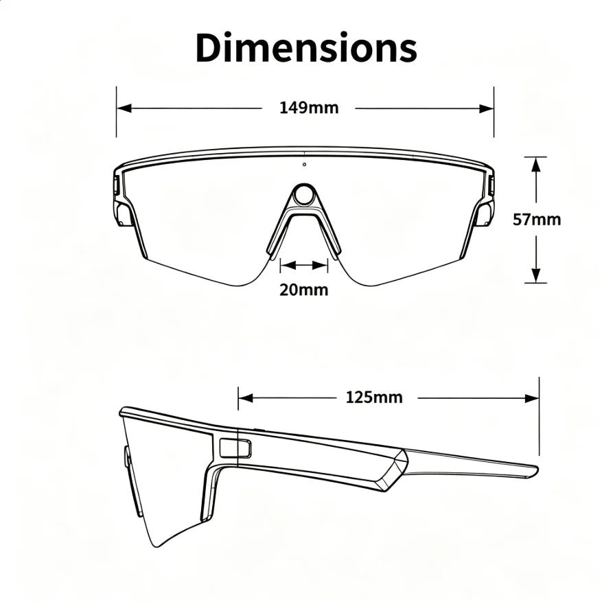 HHO AI Sports Glasses| 13MP Camera, Open-Ear Audio, Real-Time Translation, IP64 Waterproof